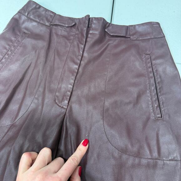 Ronny Kobo Faux Leather Wide Leg Pants Size 4 - Picture 5 of 10